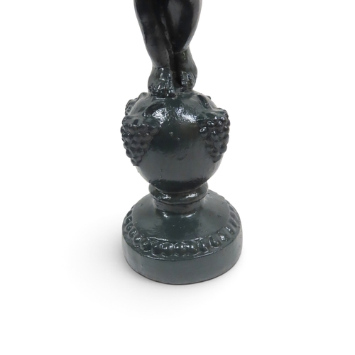 2026 - A 19TH CENTURY GREEN PAINTED CAST IRON BIRD BATH (POSSIBLY CARRON IRON WORKS, FALKIRK)with shell bas... 