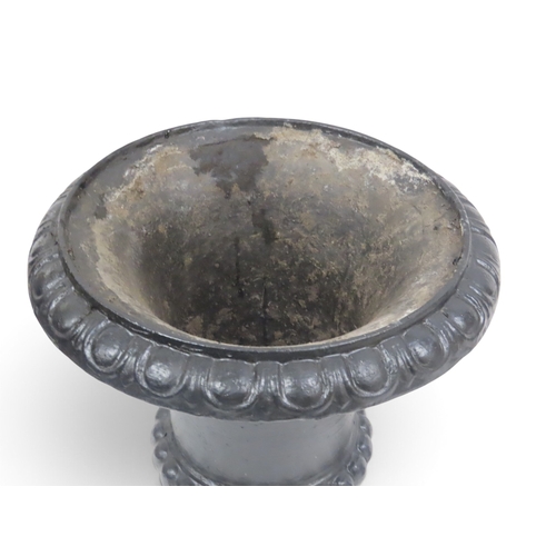 2027 - A 19TH CENTURY BLACK PAINTED CAST IRON PEDESTAL/JARDINIERE STAND (POSSIBLY CARRON IRON WORKS, FALKIR... 