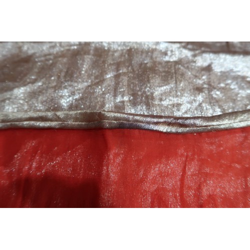 8020 - *Amended* A 1920s fur trimmed black cape by Reville London, a black shawl with silver lamé leaf-patt... 