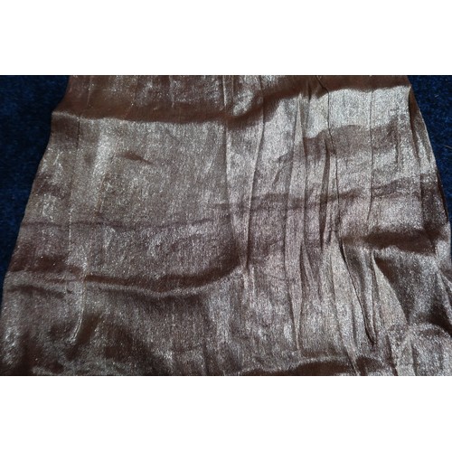 8020 - *Amended* A 1920s fur trimmed black cape by Reville London, a black shawl with silver lamé leaf-patt... 