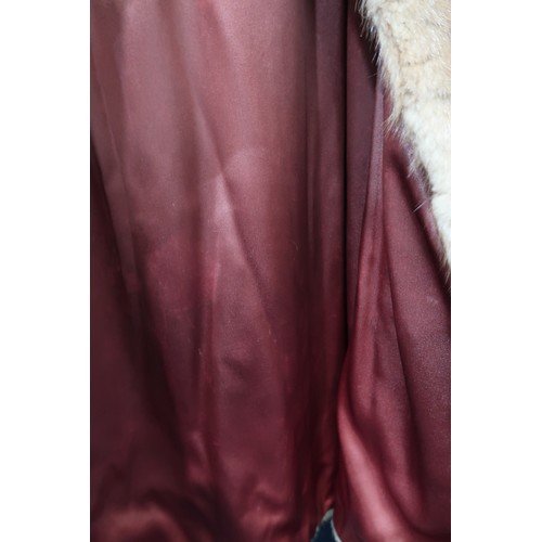 8036 - A long golden coloured fur coat and two dark brown fur coats (3)