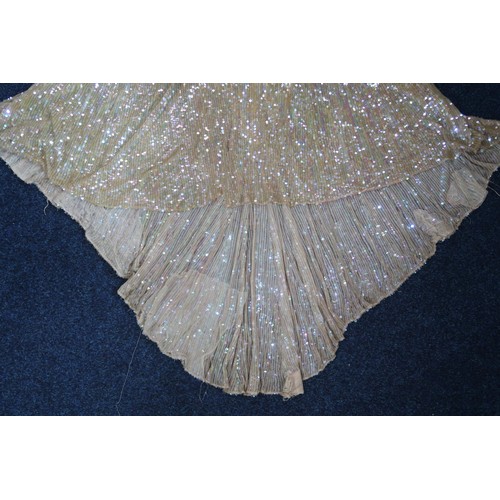 8011 - A 1930s mermaid dress embroidered with sequins in fish scale pattern with matching bolero and beltbu... 