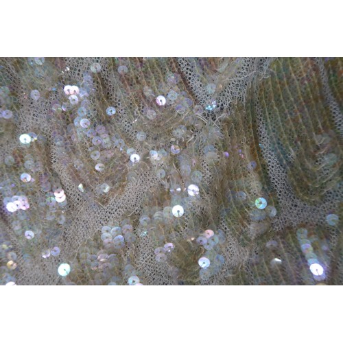 8011 - A 1930s mermaid dress embroidered with sequins in fish scale pattern with matching bolero and beltbu... 