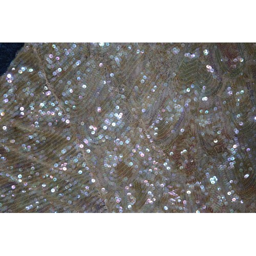 8011 - A 1930s mermaid dress embroidered with sequins in fish scale pattern with matching bolero and beltbu... 