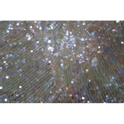 8011 - A 1930s mermaid dress embroidered with sequins in fish scale pattern with matching bolero and beltbu... 