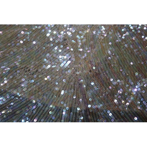 8011 - A 1930s mermaid dress embroidered with sequins in fish scale pattern with matching bolero and beltbu... 