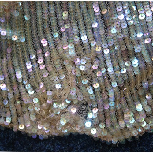 8011 - A 1930s mermaid dress embroidered with sequins in fish scale pattern with matching bolero and beltbu... 