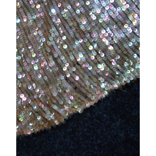 8011 - A 1930s mermaid dress embroidered with sequins in fish scale pattern with matching bolero and beltbu... 