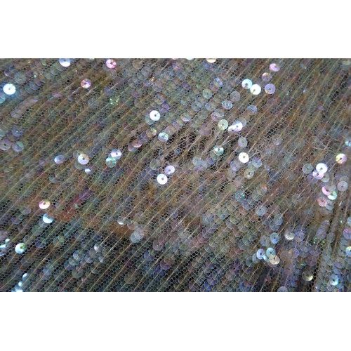 8011 - A 1930s mermaid dress embroidered with sequins in fish scale pattern with matching bolero and beltbu... 