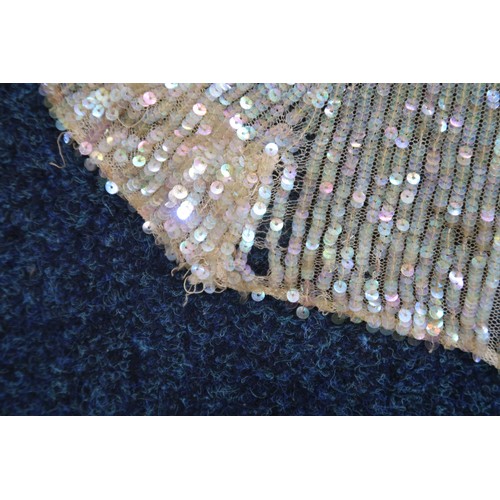 8011 - A 1930s mermaid dress embroidered with sequins in fish scale pattern with matching bolero and beltbu... 