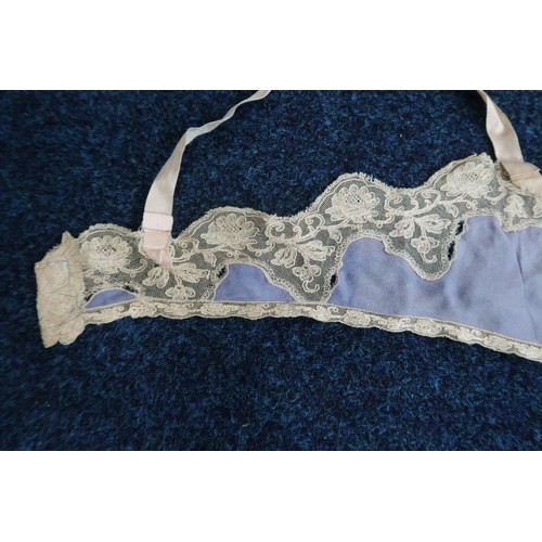 8017 - Vintage undergarments and nightwear comprising a yellow chiffon lace trimmed chemise and similar cam... 