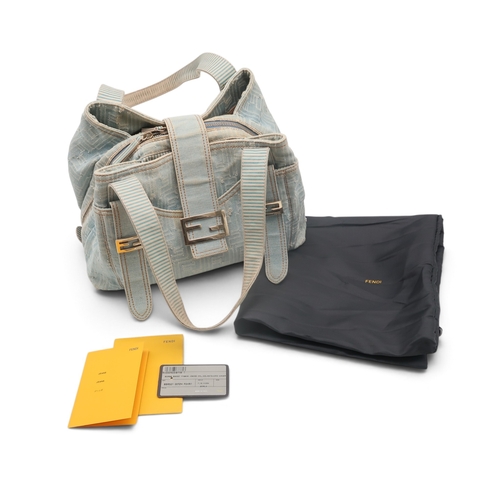 8031 - A Fendi Zucca Borsa in stonewashed monogram denim with silver-tone hardware with dustbag30cm length... 