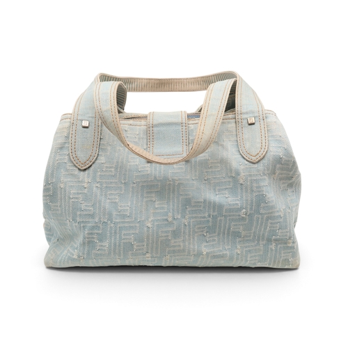 8031 - A Fendi Zucca Borsa in stonewashed monogram denim with silver-tone hardware with dustbag30cm length... 