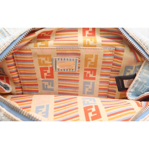8031 - A Fendi Zucca Borsa in stonewashed monogram denim with silver-tone hardware with dustbag30cm length... 