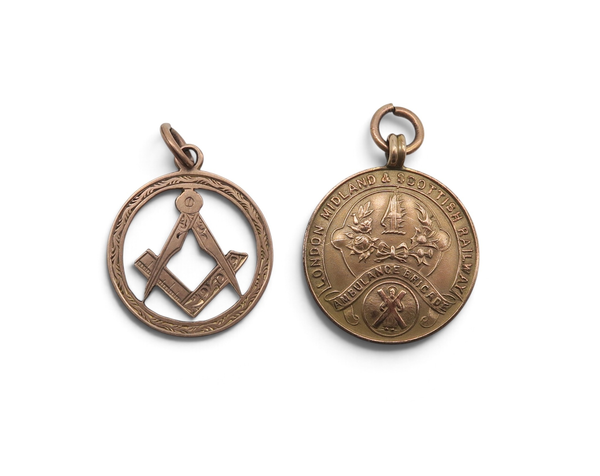 A 9ct gold London Midland & Scottish Railway Ambulance Brigade long ...