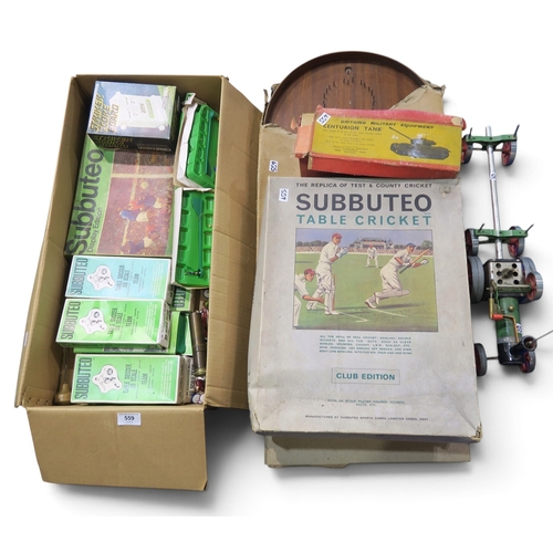 Vintage toys, including Subbuteo Display Edition, Table Cricket and ...
