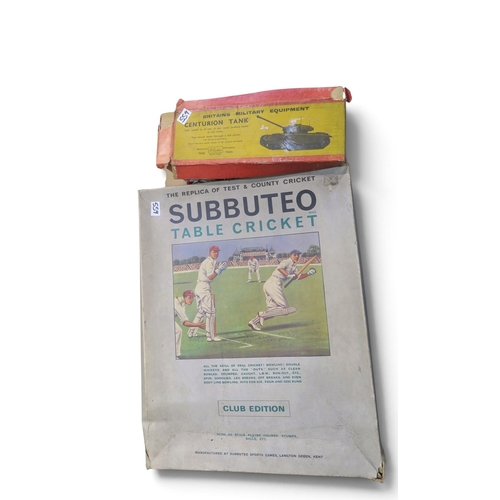 Vintage toys, including Subbuteo Display Edition, Table Cricket and ...
