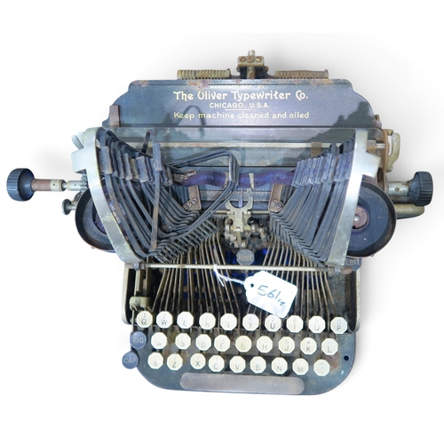 An Oliver No. 3 Standard Visible typewriter, a cased Stanley Fuller ...