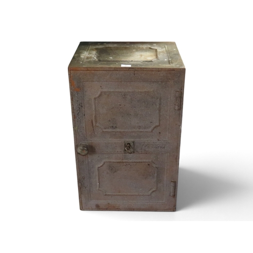 A 19th century Scottish Carron iron works safe/lock box with faux ...