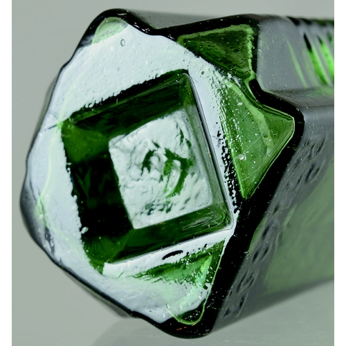 170 - ETON STAR POISON. (DP pg 58) 4.75ins tall, green glass. POISON/ NOT TO BE TAKEN embossed vertically.... 