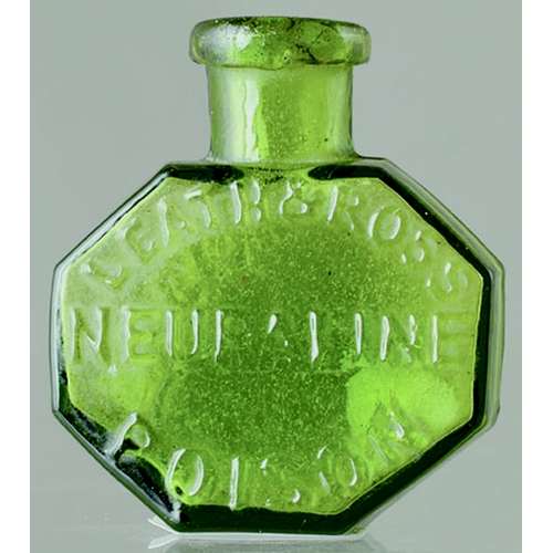 171 - NEURALINE POISON. (DP pg 40) 1.5ins tall, bright green glass. Embossed LEATH & ROSS/ NEURALINE/ POIS... 