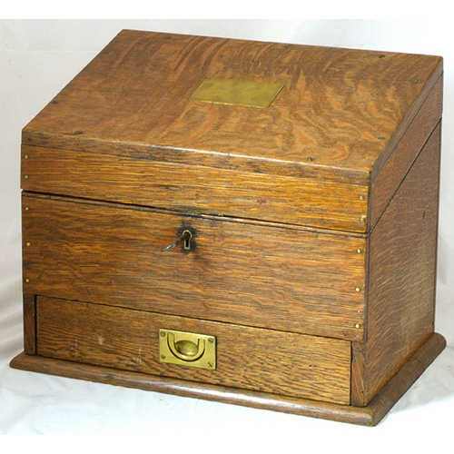 181 - OAK APOTHECARY CABINET. 10.5 x 12 x 8ins, an early apothecary cabinet in solid wood. Lift up lid rev... 