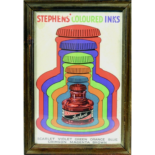 66 - Stephens Coloured inks framed showcard