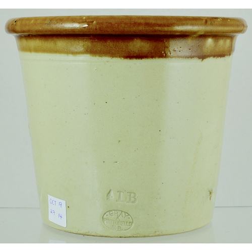 97 - WM LOW & CO BUTTERCROCK. 6.25ins tall, t.t, black transfer WM LOW & CO/ THE/ NATIONAL GROCERS. 4LB &... 