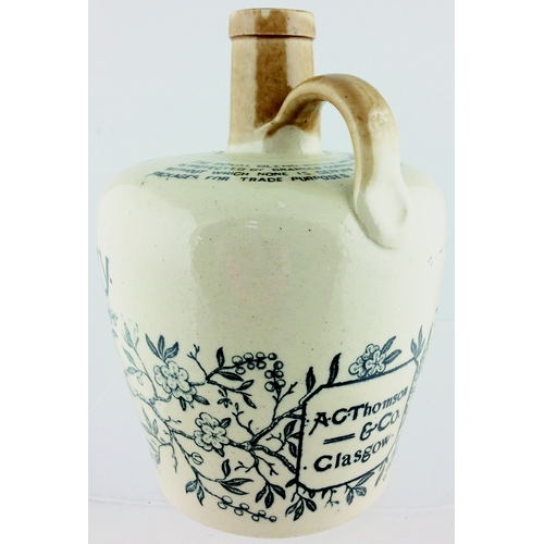 425 - JEROBOAM ROYAL BLEND WHISKY JUG. 7.6ins tall, t.t., stoneware off white body with tan coloured neck,... 