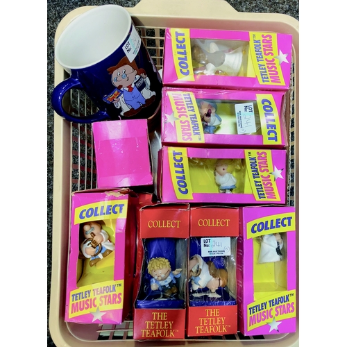 241 - TETLEY TEA BAGS MIX. Inc. Music Stars Teafolk (boxed) plus mugs. (15)