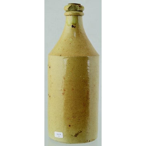 7 - Norwich Porter Bottle. 9.5ins tall, mid brown atypical London salt glaze, double collar lip. Impress... 