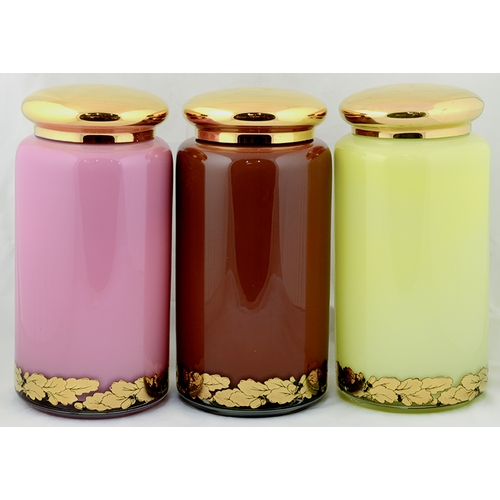 62 - ROYAL PHARMACUTICAL SOCIETY SPECIE JARS. 12ins tall. Limited edition copies of classic pharmacy shop... 