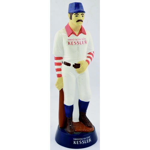 64 - KESSLER ADVERTISING FIGURE. 13ins tall, plaster of paris baseball player SMOOTH AS SILK KESSLER. Imp... 