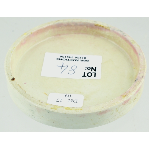 84 - DOUGLAS PERFUMER POT LID. 3ins diam. Strong black transfer DOUGLAS/ PERFUMER/ 21 & 23/ NEW BOND ST/ ... 