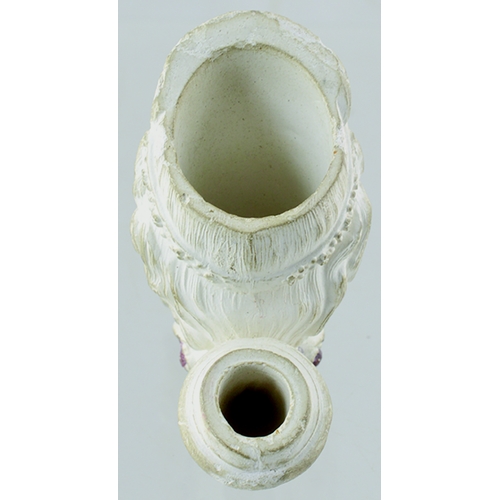 94 - CLAY PIPE BOWL. 3.25ins tallest point. Formed as man with large beard, floral detail below. Raised w... 