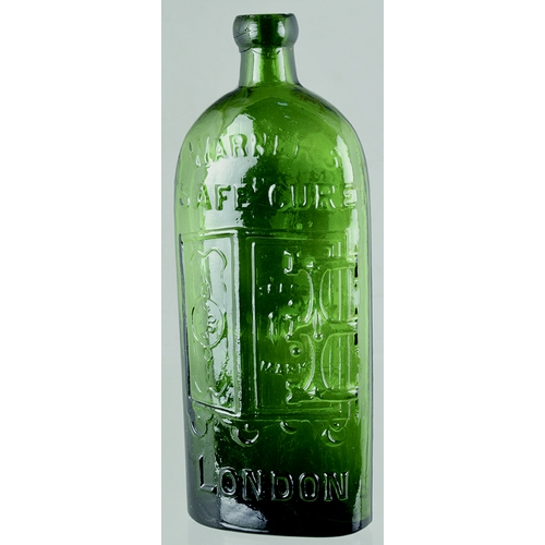 108 - PINT GREEN WARNERS. 9.5ins tall. Extraordinary, vibrant green glass, embossed WARNERS/ SAFE CURE/ LO... 