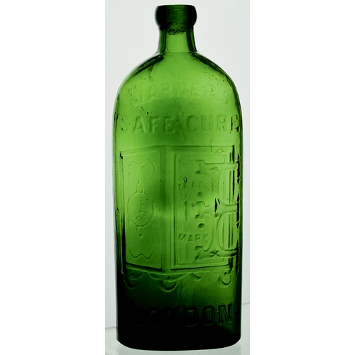 108 - PINT GREEN WARNERS. 9.5ins tall. Extraordinary, vibrant green glass, embossed WARNERS/ SAFE CURE/ LO... 