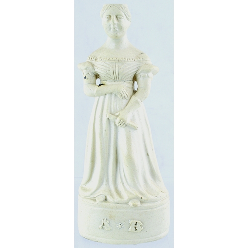 118 - DATED QUEEN VICTORIA REFORM FLASK. 9.25ins tall. As previous lot, with same base hand inscription, b... 