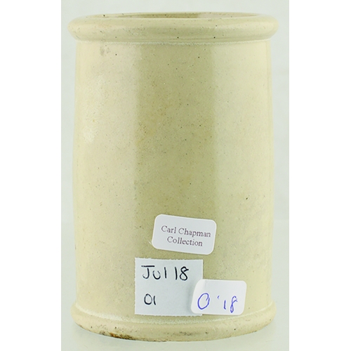 595 - UTTOXETER CREAM POT. 3.75ins tall. Cylindrical off white cream pot with black transfer THE GREAT WES... 