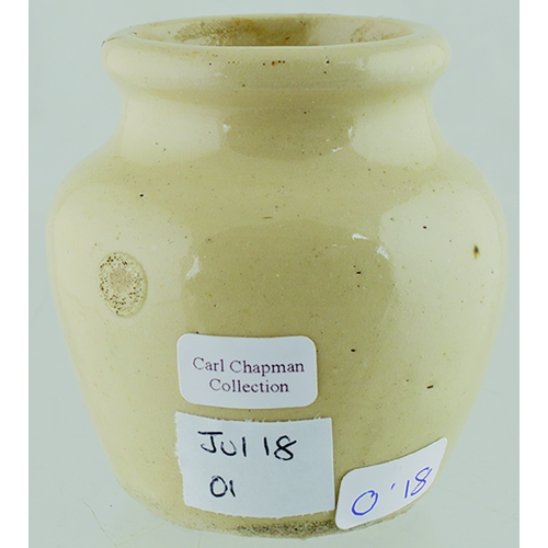 600 - BIRMINGHAM CREAM POT. 2.75ins tall. Off white glaze, strong black transfer THE NORTH STAFF DAIRY CO ... 