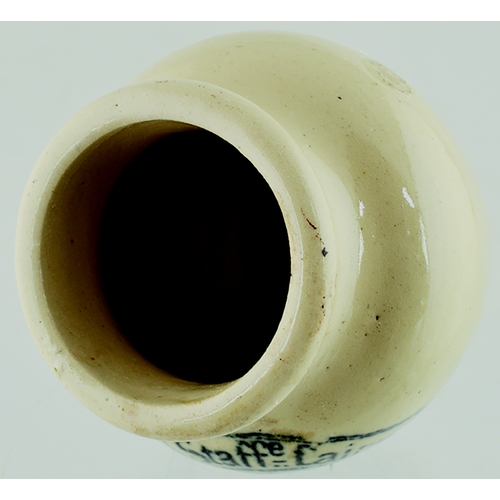 600 - BIRMINGHAM CREAM POT. 2.75ins tall. Off white glaze, strong black transfer THE NORTH STAFF DAIRY CO ... 