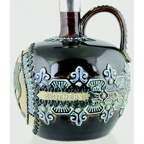 628 - SPECIAL HIGHLAND WHISKY JUG. (WG p 87) 8ins tall to top metal pouring lip. Artware whisky jug with S... 