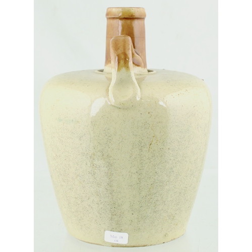 630 - THE HIBERNIAN WHISKY JUG. (WG p 96) 7.25ins tall. Tan neck & rear handle. Strong black transfer THE ... 