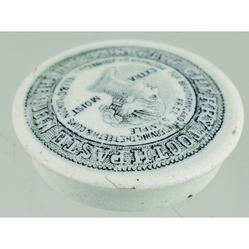 523 - JOHN GOSNELL MINIATURE CHERRY TOOTH PASTE POT LID. (APL p 304, 63) 1.25ins diam. Black transfer for ... 