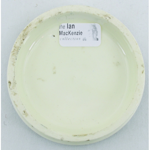 526 - EDINBURGH COLD CREAM POT LID. (APL p 538, 21) 2.25ins diam. Black transfer for OTTO OF ROSES/ COLD C... 