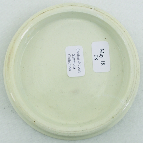 527 - BRIXTON COLD CREAM POT LID. (APL p 361, 6) 3ins diam. Strong black transfer for COLD CREAM/ OF/ ROSE... 