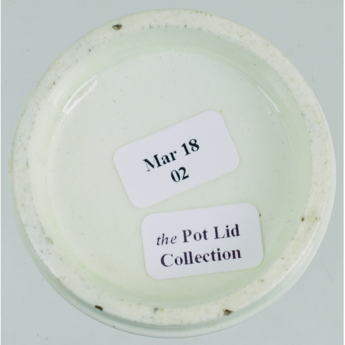 540 - MANCHESTER EYE SALVE POT LID. (APL p 430, 91) 2ins diam. Black transfer, wording as previous lot tho... 