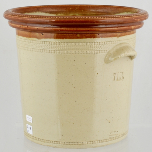 598 - BUTTERCUP DAIRY BUTTERCROCK. 8ins tall. Wheeled decoration tan top, black transfer BUTTERCUP/ DAIRY ... 