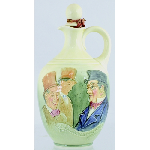 638 - MR PICKWICK FROM DICKENS QUEENSWARE FLASK. (JL p 41) 8.5ins tall to top of stopper. Mr Pickwick from... 