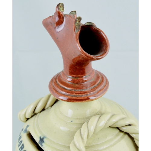 715 - BRISTOL MONEY BOX. 8ins tall, Bristol cream glazed bell shape, small foot rim. Red brown top with 2 ... 